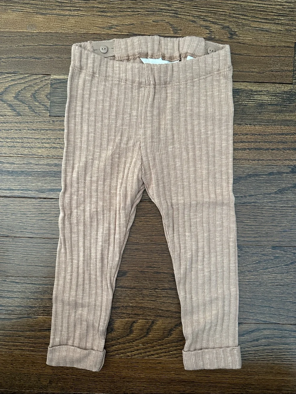 Toddler Ribbed Long-Sleeve Top & Pants Set - Beige